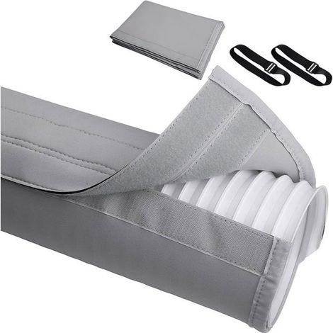 Couverture tuyau climatiseur – 152x51 cm – Installation facile, lavable – Isolation thermique – Gris (1/5)