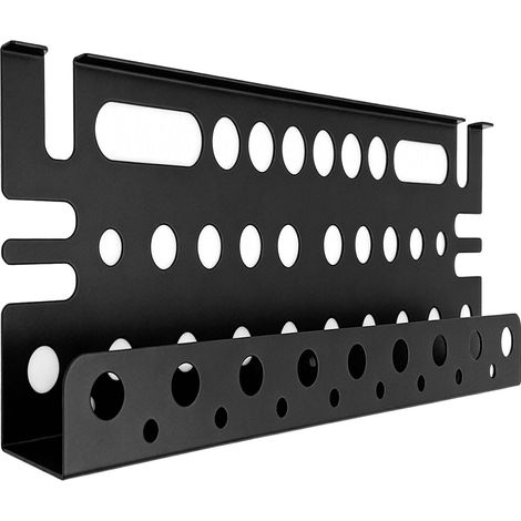 Support mural outils acier carbone noir robuste (1/4)
