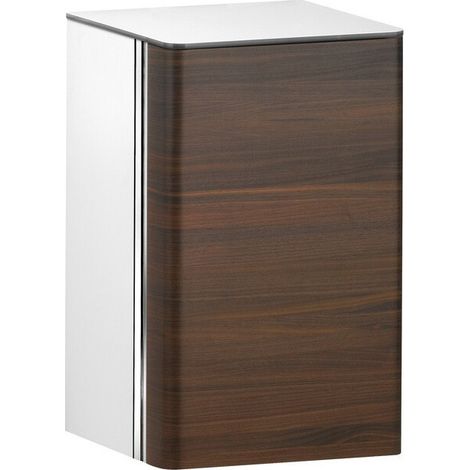 Élément bas ELEGANCE charnière de porte gauche blanc brillant / placage noyer KEUCO