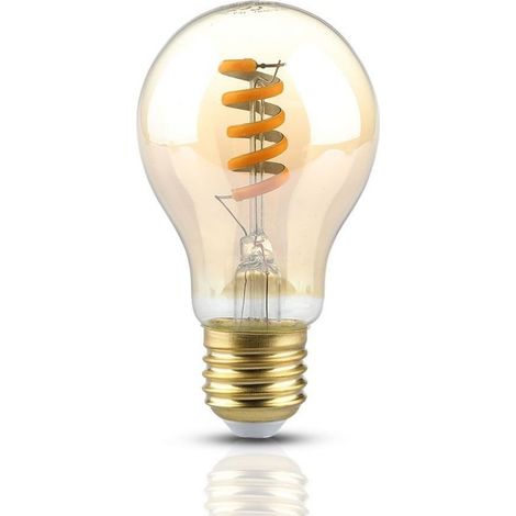 V-TAC VT-2154 7335 Lampadina LED E27 4W A60 Filamento a Spirale Ambrato 2200K (1/5)