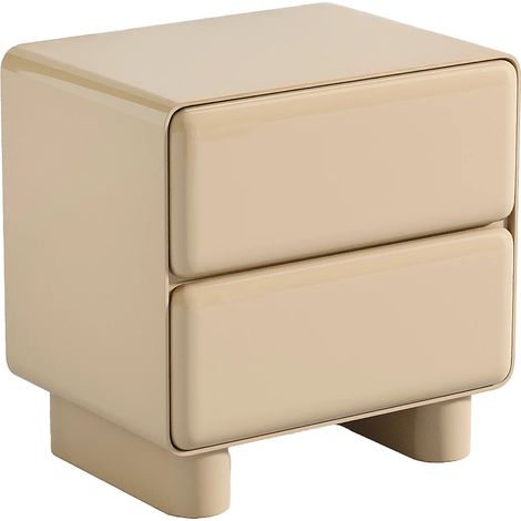 Table de chevet avec 2 tiroirs – MDF – Beige laqué - AUNELA (1/4)