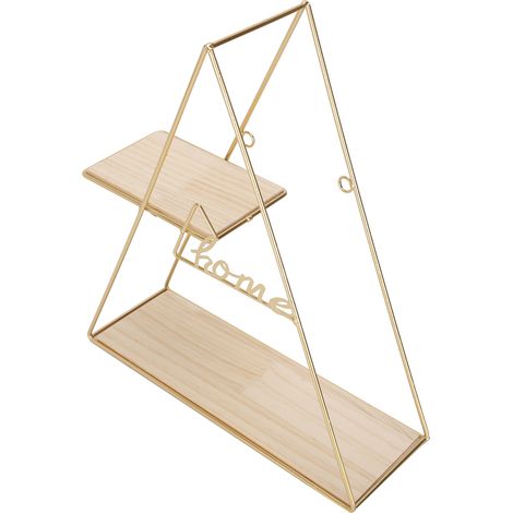 Étagère murale triangulaire en fer forgé, rangement décoratif pour salon et chambre (1/5)