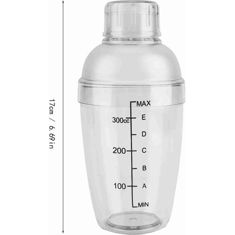 Shaker per cocktail in resina PC trasparente a prova di perdite con bilancia (1/5)