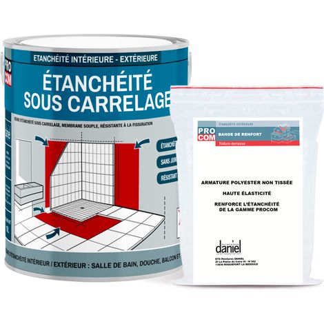 Procom – Résine d'étanchéité sous carrelage 2.5L – Protection à l'eau pour douche et pièces humides – Membrane continue sans joint – Application facile (1/5)