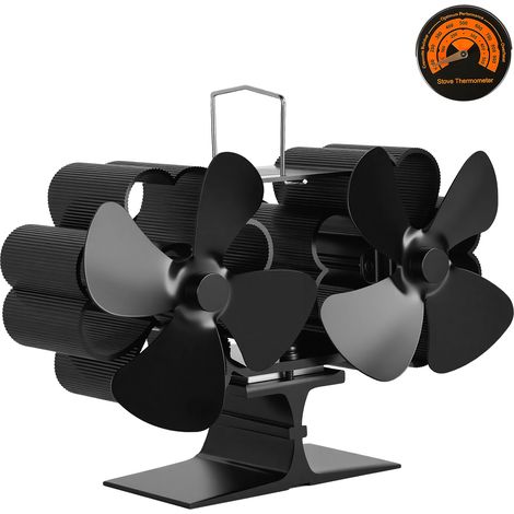 Randaco Ventilateur thermoélectrique double pour cheminée, alimenté par la chaleur, sans piles ni électricité, ≤ 25 dB (1/5)