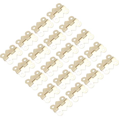 20 Charnières en Acier pour Portes de Meuble, Système de Fixation à Vis pour Caisses en Bois, Ouverture 25x20mm (1/5)