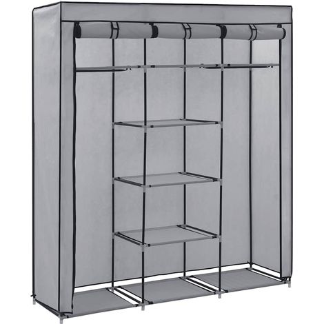 Maison Exclusive - Armadio con Scomparti e Aste Grigio 150x45x175 cm in Tessuto (1/5)