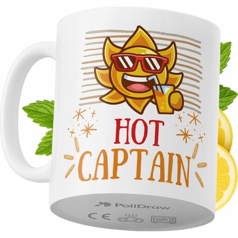 Mug humoristique « Capitaine » avec texte amusant et design graphique. Idéal pour les anniversaires, les fêtes et les occasions spéciales. Mug premium pour la maison, le bureau et le travail. Blanc, 3
