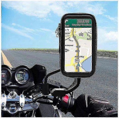 Support de téléphone portable étanche pour moto (25-26 pouces), universel, rotatif à 360°, avec système anti-vibrations. (1/4)