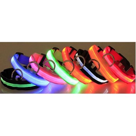 Collier LED lumineux réglable Vert XL pour chien et chat - 3 modes, pile CR2032 incluse (1/4)