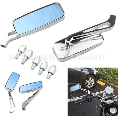Rétroviseur universel pour motos et véhicules électriques, compatible avec les véhicules Harley-Davidson, Honda, Kawasaki et Suzuki, rétroviseurs carrés de 8 mm et 10 mm.