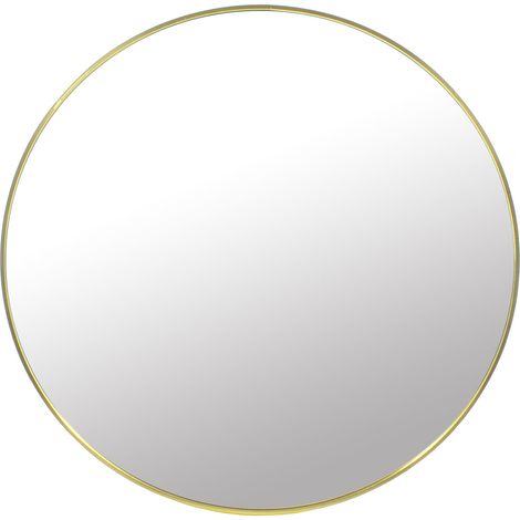 Miroir rond - miroir de salle de bain - miroir mural - ø 60 cm - doré (1/5)
