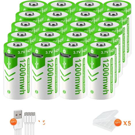 Batería recargable de iones de litio, capacidad de 1200 mWh, 20 unidades. (1/2)