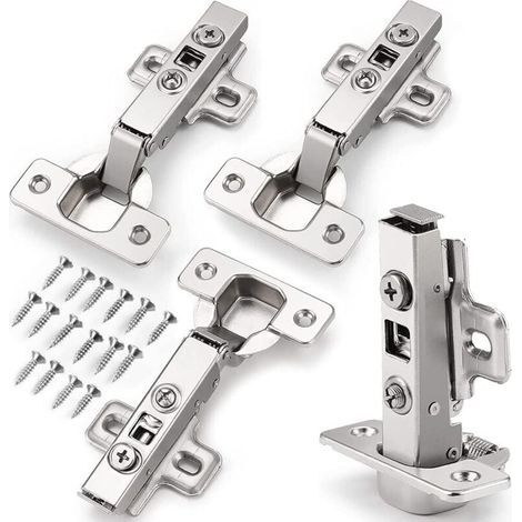 4-Clip-Scharnier, automatisches Scharnier, Clip-Scharnier, automatisches Scharnier, Türbefestigung, Standard-Scharnier für Küchenschranktüren (1/4)