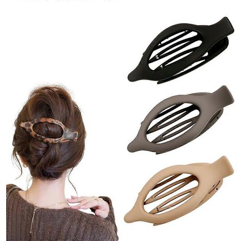 Pinces à cheveux plates femmes, pinces griffes et bec de canard, antidérapantes, adaptées cheveux épais/fins, lot de 3 mix 1 (1/5)