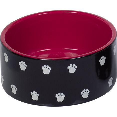 Nobby Hundenapf Keramik Pata Ø 18 cm - 1,1 L schwarz-rot Standardnapf