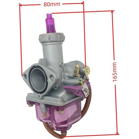 Carburateur violet PZ27 27 mm avec starter manuel/automatique, accessoire de carburant pour moto 404-070, ensemble d'accélérateur à haute efficacité d'atomisation, puissance de sortie lisse.