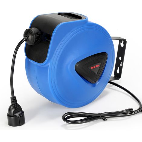 TolleTour Avvolgicavo automatico 20 m, montaggio a parete 180° Avvolgicavo prolunga esterno con cavo elettrico Avvolgitubo (1/5)