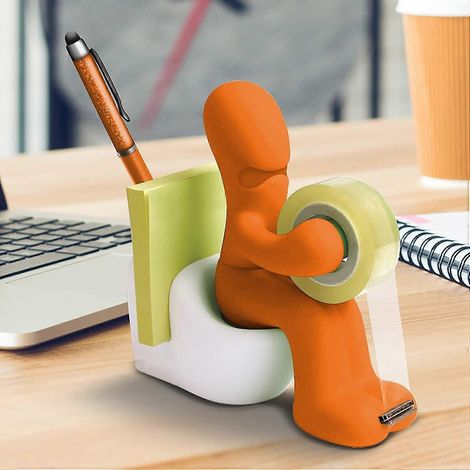 1 porte-ruban adhésif pour toilettes, porte-stylo, porte-notes, présentoir à trombones, porte-articles de papeterie, articles de papeterie de bureau amusants et créatifs