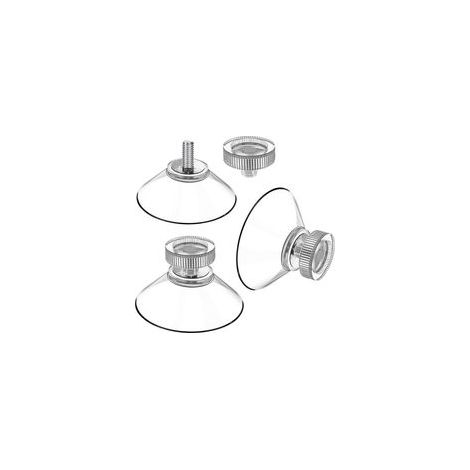 Lot de 25 ventouses diamètre 40 mm M4 - Boutons d'aspiration transparents avec écrou moleté (1/5)