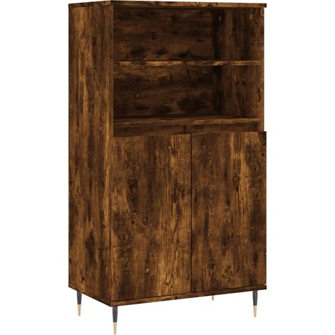 Credenza cassettiera mobile contenitore organizer cucina soggiorno salotto alto 60 x 36 x 110 cm legno ingegnerizzato marrone 020033377