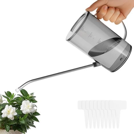 Arrosoir, 35oz 1L Petit Arrosoir à Long Bec en Acier Inoxydable, Arrosoirs pour Plantes d'intérieur et Extérieur pour Plantes Succulentes Fleurs (Gris) (1/5)