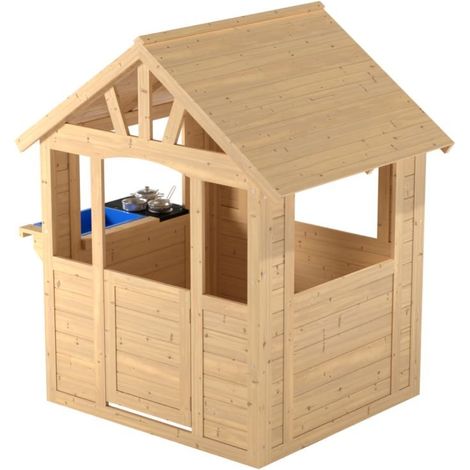 Tp Toys – Cabane de jardin pour enfant en bois FSC® – Cuisine extérieure – Dimensions L.136,5 x l.95,5 x h.137,9 cm – Surface 1,3 m2 (1/5)