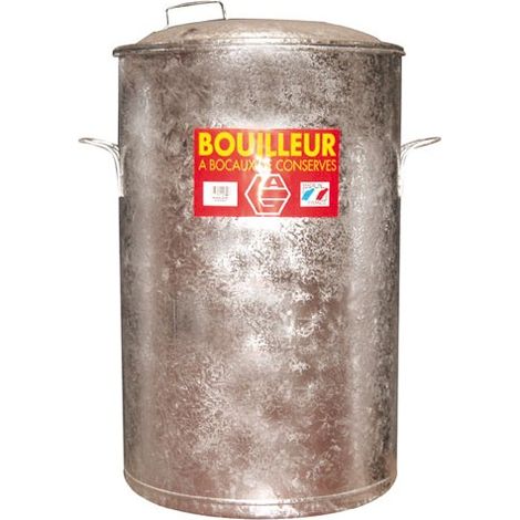 Stérilisateur de bocaux en acier galvanisé 24 bocaux 1L – Capacité 24 bocaux – Utilisation bain-marie – Dimensions 42 x 63 cm – Guillouard