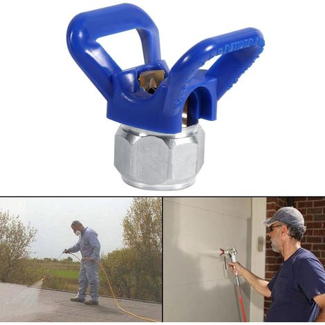 Protecteur de siège de buse, protecteur de pistolet à peinture AIRLESS, outil de remplacement de siège universel (bleu) (1/3)