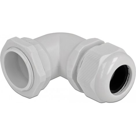 DELOCK PRESSE-ÉTOUPE COUDÉ À 90° PG29 - GRIS 60338