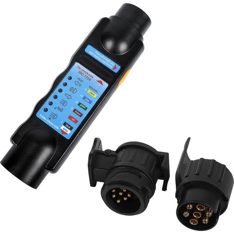 Testeur de Prise de Remorque 7/13 Broches 12V pour Véhicules de Camping avec Adaptateur 13 à 7 Broches et 7 à 13 Broches (1/5)