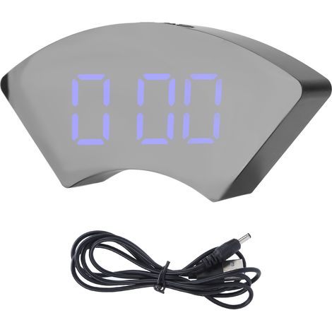 Réveil numérique LED silencieux USB simple, horloge électronique bleue pour bureau chambre salon (1/5)