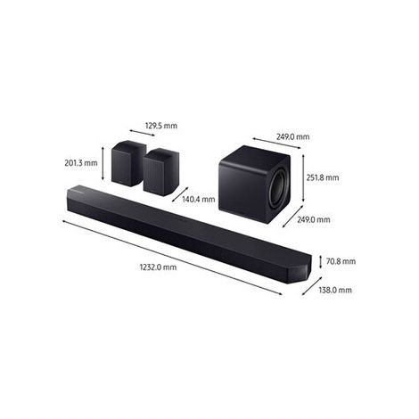 Samsung – Barre de son bluetooth 11.1.4 canaux 756 W – Dolby Atmos et DTS:X – Design noir titan – Installation facile avec kit d'accroche murale (1/5)