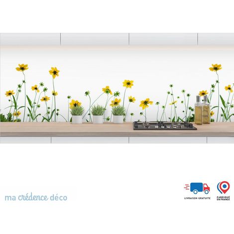 Crédence : Fleurs de Camomille - Alu composite - 120 - 60 (1/3)