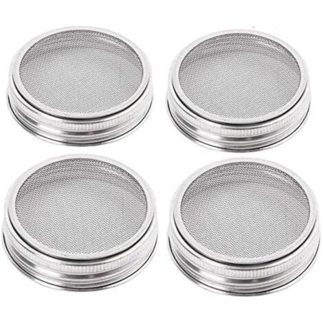 BUNTHAUS Lot de 4 grands couvercles en acier inoxydable avec bonne aération pour germination de graines biologiques dans votre cuisine (1/5)