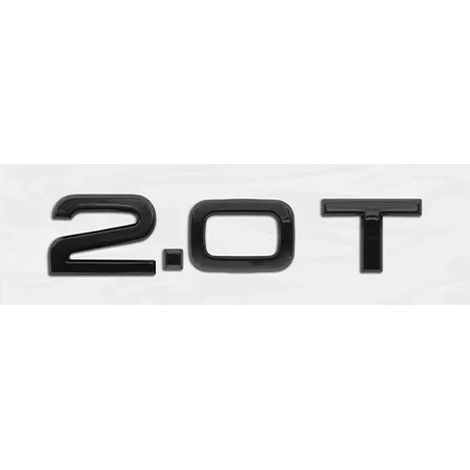 (2.0T) - Logo 4 anneaux ABS noir - Emblème de capot, calandre avant, badge arrière, autocollant décoratif - Accessoires de décoration compatibles avec Q3 2013-2022 Sline Quarrto (1/2)