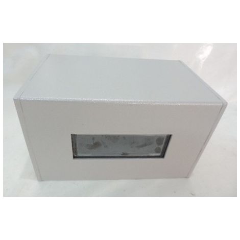 Applique murale grise métal 225X140X140mm 1 faisceau indirect lampe E27 (non incl) 230V IP65 IK06 SIGNO 1WB PRISMA 700127
