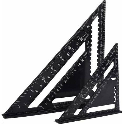 Multifunktions-Zimmermannswinkel 18 cm und 30 cm, Metall-Aluminium-Dreiecklineal, Winkel, Führungslineal, Winkelmesser, Winkel 45° und 90° / Zimmermannswerkzeuge / Holz-Zimmermannswinkel, Anreißwerkze (1/5)