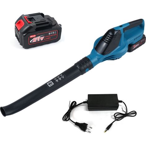 21V Leaf Blower with Battery and Charger, 100MPH 120CFM High Speed Electric Leaf Cleaner, Small Lightweight Handheld Blower for Patio, Garden and Home (1/5)