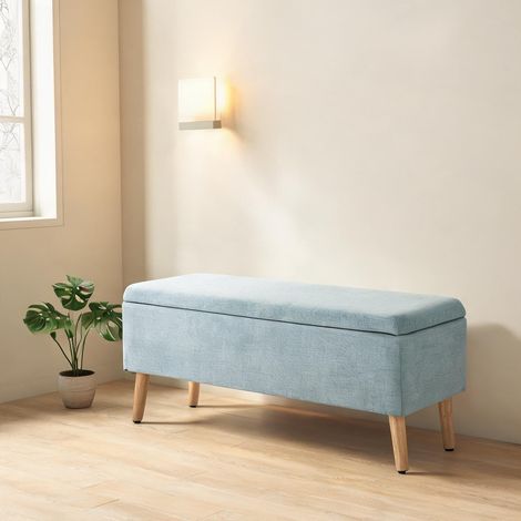 Pouf coloris vert en polyester Kautschukholz 110 x 39 x 45 cm (1/5)