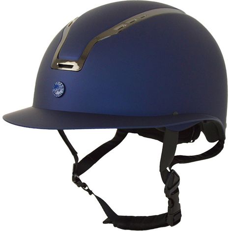 53-56 CM, NERO: Casco da equitazione finitura opaca con visiera larga e frame brunito (1/5)