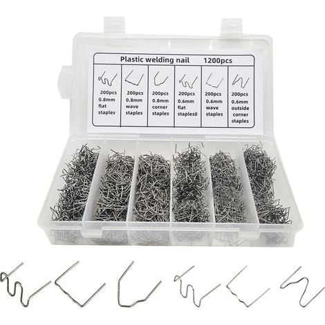 RHG Agrafes Chaudes De Réparation En Plastique Automatique Pour La Réparation De Soudure En Plastique De Pare-Chocs De Voiture, 1200PCS (1/4)