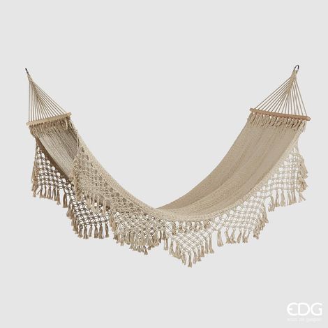 EDG Enzo De Gasperi Amaca Frange Bianco 200×100 cm Cotone