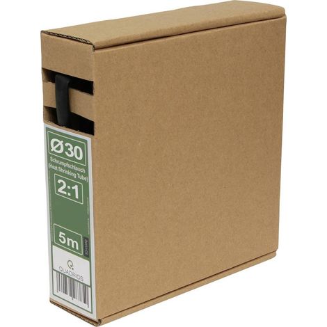 Quadrios 26CA779 Termoretraibile senza colla Nero 30 mm 15 mm Restringimento:2:1 5 m