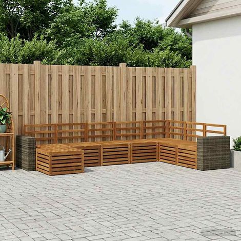 vidaXL Outdoor-Sofagarnitur 8 pcs Natur Massivholz Akazie (1/5)