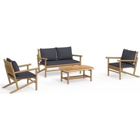 Maison Exclusive - 4-tlg. Garten-Lounge-Set mit Dunkelgrauen Kiss