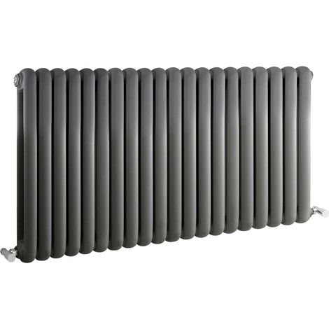 Hudson Reed Salvia Double Designer Horizontal Radiator 635mm H x 1210mm W - Anthracite (1/3)