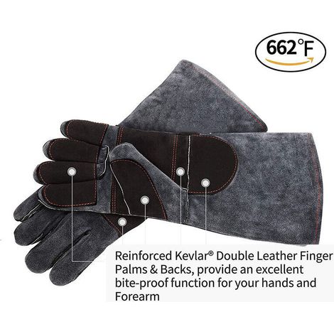 Guantes XXL anti-mordeduras para mascotas: ideales para entrenar gatos, perros, pájaros y reptiles. (1/3)