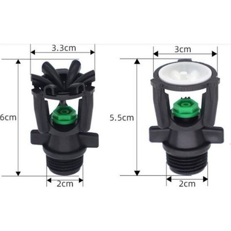 10pcs Arroseur de jardin rotatif - Rotation 360 degrés Pulvérisation uniforme - Jardin et serre (1/5)