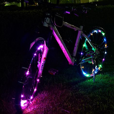 Lampe LED multicolore pour rayons de vélo, lumière clignotante, éclairage décoratif de sécurité pour le cyclisme (1/5)
